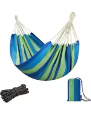 Brazilian Hammock for Single Preson Portable Hammock with Hanging Ropes & Car...