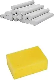advancedestore Dustless Chalks White Limestone Slate Pencils Chalk Piece full size and one spongue (Pack of 145 Piece)