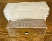New Swarovski Crystal Lipstick Case~Hinged~Velvet Lined~Mirror~In Box