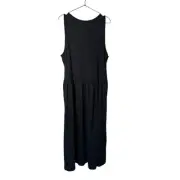 NWT Asos Black Drop Waist Scoop Back Maxi Dress Cotton US 10 Spring Summer