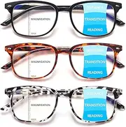 Progressive Multifocal Anti Blue Light Reading Glasses for Women and Men Fashion Eyeglasses Frame