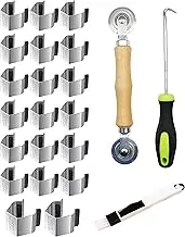 Screen Door Tool Kit - 20 Pieces Screen Installer Clips with Screen Rolling Tool and Removal Door Hook Screen Repair of Kit Mechanic Tools Set for Installing Window (Screen Tool)