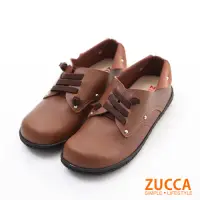 在飛比找Yahoo奇摩購物中心優惠-ZUCCA-日系穿繩金屬圓點包鞋-駝-z6004lc