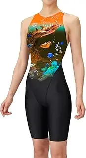 [arena] Women's Swimsuit Racing One Piece Spats (Open Back/Half Leg)