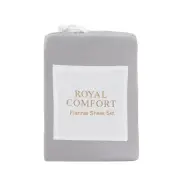 Royal Comfort Polar Fleece Flannel Sheet Set Ultra Soft Plush Cozy - Double - Grey