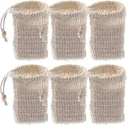AUTSUPPL 6Pcs Convenient Soap Saver Bags Portable Bar Soap Pouches with Drawstring Design for Easy Drying and Rich Production for Family Use