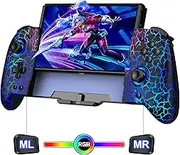 For Nintendo Switch/OLED Controllers, Wireless Controller with Dual Vibration, Motion Control, Programmable Buttons, Turbo Function, Type-C Charging, Switch Pro Controller with RGB LEDs