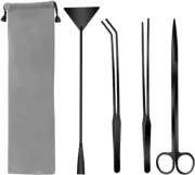 Aquascaping Tool Kit, 4-In-1 Stainless Steel Tweezers, Scissors, Spatula