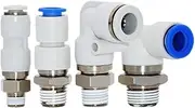 6PCS Right-Angle Elbow Pneumatic High-Speed Rotary Joint KSH Straight Through Universal 360° KSL 4mm to 12mm Trachea Size (Color : 04-M6, Size : KSH)