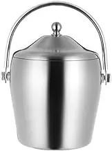 Ice Buckets Container for Ice Commercial Bar Champagne Beer Storage Chilling Bucket Stainless Steel Ice Bucket Beer, Drinks and Wine Cooler(Large)
