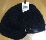Cabela’s Newsboy Cap Knit Black Acrylic Blend Lined with Buttons NWT Free Ship