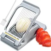 Egg Slicer, Heavy Duty Stainless Steel Wire Egg Slicer for Hard Boiled Eggs & O