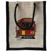 San Francisco Trolley Market Bag Small KORET Powell Cable Car Potato Burlap Sack