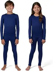32 Degrees Heat Unisex Kids 2 Piece Baselayer Long Sleeve Crew Neck & Legging Set | 4-Way Stretch | Form Fitting | Thermal