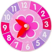ERINGOGO Cartoon Wooden Clock Learning Toy Set 2 Pieces Boys and Girls Educational Clocks Shape Time Learning Toy for Boys Girls