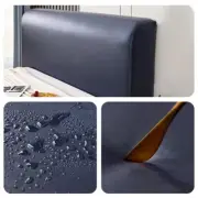 Stretch Faux Leather Bed Headboard Cover Waterproof All-inclusive Protect Cover