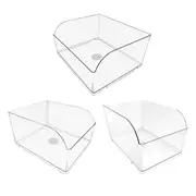 10PCS Clear Plastic Storage Box Set Food Supermarket Display Organizer Container