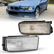 Fog Lights with H1 12V 55W Bulbs for BMW E36 (M3) 3 Series 1992 1993 1994 1995 1996 1997 1998 1999 AUTOFREE OE Fog Lamps Assembly-1 Pair (Clear glass lens)