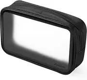 [ProCase] TSA Approved Travel Toiletry Bag Pouch, Matte Clear Travel Organizer Airport Carry-On Checkpoint Airline Compliant Storage Bag for Toiletries Liquids Creams and Cosmetics -Black