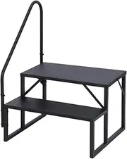 RV 2 Steps with Handrail, Hot Tub Steps Metal, Portable Stairs Steps for RV, Mobile Home Stairs, Ground-Pool for Indoor & Outdoor