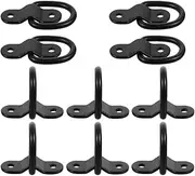 GANAZONO Small d Ring Tie Down Screws Set Iron Surface Mount Hooks for Vehicle Tie Down
