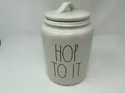 Rae Dunn Hop to it Ceramic 10x5in Canister CC02B42028