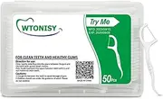 Dental Floss Picks, Sustainable Tooth Flossers Picks Eco Friendly Reusable Floss Picks 50PCS Thin Thread Flossers for Adults Kids, Box of 1