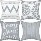 Throw Pillow Covers 18 x 18 Inch Set of 4, Geometry Outdoor Square Pillow Cover