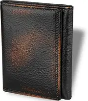 [DK86] Trifold Wallets for Men Genuine Leather RFID Blocking with ID Window, Black and Brown, Slim,rfid Blocking,trifold