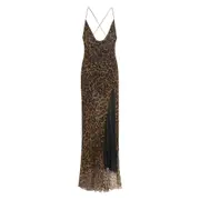 [Blumarine] Blumarine Leopard-print Silk Gown 38 IT BROWN