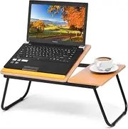Giantex Portable Folding Laptop Desk, Computer Notebook Table, Stand Tray for Sofa and Bed, Multifunctional Laptop Table with Tilting Top, Foldable Tray in Bed, Couch Desk for Home, Office