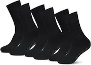 [ALL SEASONS] Unisex 3 Pairs ABS Crew Stopper Sports Socks | Grip Socks, Non-Slip Socks for Yoga, Pilates, Fitness, Football, Black, White, Women, Men, 36-45