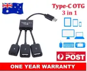 Type-C to 2x USB Type-A OTG Adapter Cable +Power For Microsoft Surface Pro 9 8