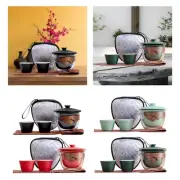 Portable Tea Set Portable Teapot and Cup Set for Tea Lover Office Outdoors
