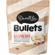 Darrell Lea Bullets White Chocolate Raspberry 250g