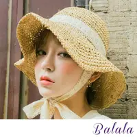 在飛比找momo購物網優惠-【Balala】防曬帽 遮陽帽 手工帽 蕾絲帽/純手工拉菲草