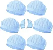 [Besforta] Chef Hats for Women Adjustable & Reusable Kitchen Cooking Chef Caps Food Service Hair Nets Breathable Mesh Work Hat, B Sky Blue - 6pcs, One Size