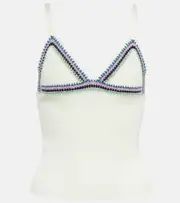 [Chloe] Chloé Embroidered wool top AU 14 multicoloured