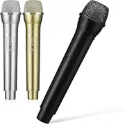 JOINPAYA 3pcs Fake Microphone Props: Pretend Play Plastic Microphone Simulate Speech Practice Fake Mic for Karaoke Stage Costume Prop Cosplay Party Supplies