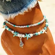 Conch Shell Beads Bracelets - Multi Layer Anklet Leg Bracelet Vintage Jewelry