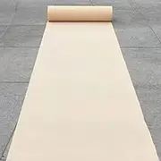 Wedding Aisle Runner Champagne Wedding Aisle Runner Carpet, 2mm Thickness Runner Rugs Wear-Resistant Runway Rug for Wedding Decoration Church Party Prom Beach Outdoor, Cuttable(1.5x25m)