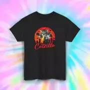 Catzilla T-Shirt S-5XL Funny Cat Monster Fire-Breathing Animal Graphic Tee Gift