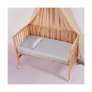 100% Natural Silk Fitted Crib Sheet & Pillowcase Set, 23 Momme Real Silk Nuse...