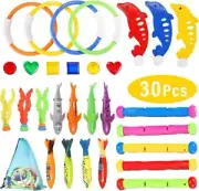 30Pcs Diving Pool Toys Underwater-Swimming Pool Game Kit Diving Rings, Diving St