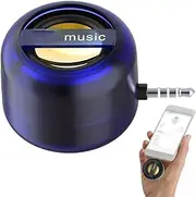 Portable 5X Speaker Amplifier–Plug & Play for Music/Calls, Portable Mobile Phones Sound Amplifier, with 3.5mm and Type-C, for Smartphone Tablet Notebook (Blue,3.5 mm)