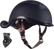 Vintage Half Shell Helmet Motorbike Half Helmet Motorcycle Open Helmet with Removable Liner for Men Ladies Scooter Motorcycle Scooter DOT/ECE Approved