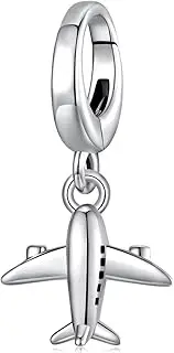 [ShiYu] 925 Sterling Silver Aeroplane Charms for Pandora Bracelets, Silver, No Gemstone