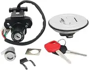 MZBZUTEDEE Motorcycle Ignition Switch Fuel Gas Tank Cap Cover Seat Lock Key Set Kit Fit for Honda CB600F CB600F2Y Hornet S 600 CB250 Hornet 250