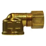 26253 Elbow with 26003 Sleeve Nut, 1/4" Compression x 1/8" FIP, Brass, 3 Pack