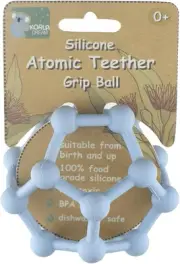 Koala Dream Silicone Atomic Teether Grip Ball - Blue | Bpa-Free, Sensory Toy,...